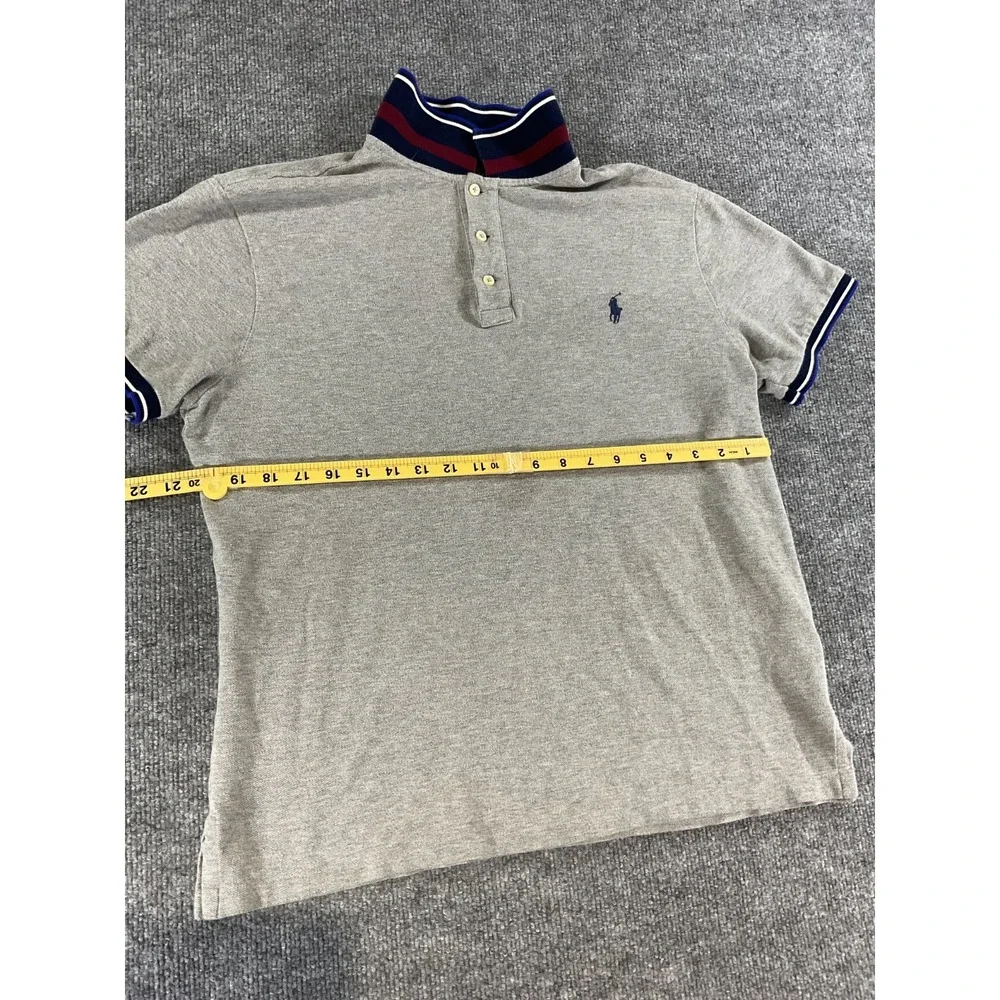 Polo Ralph Lauren Polo Shirt Mens Large Gray Short Sleeve Big Pony Cotton Classi